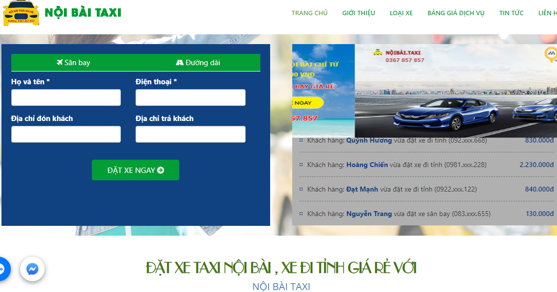 đặt xe taxi nội bài về hà nội online -  http://nộibài.taxi